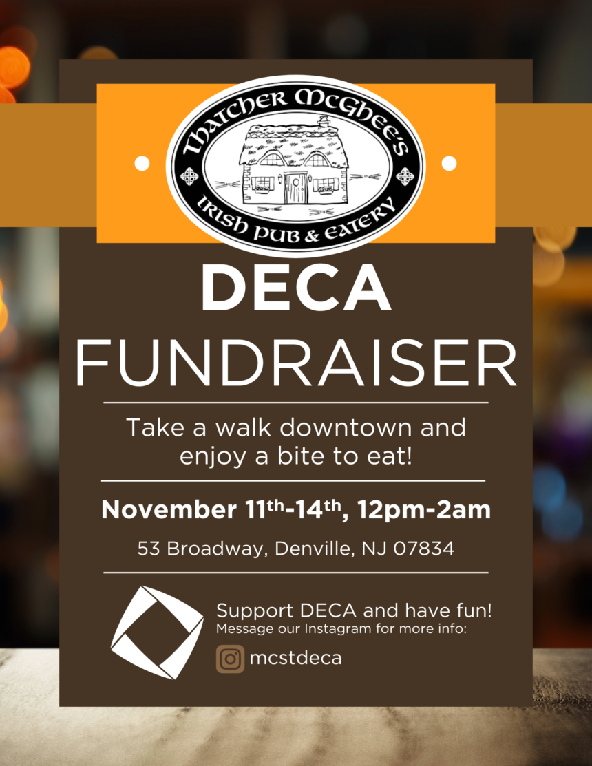 MCST DECA at Thatcher McGhee's Fundraiser in Denville, NJ November 11-14 Dining Event
