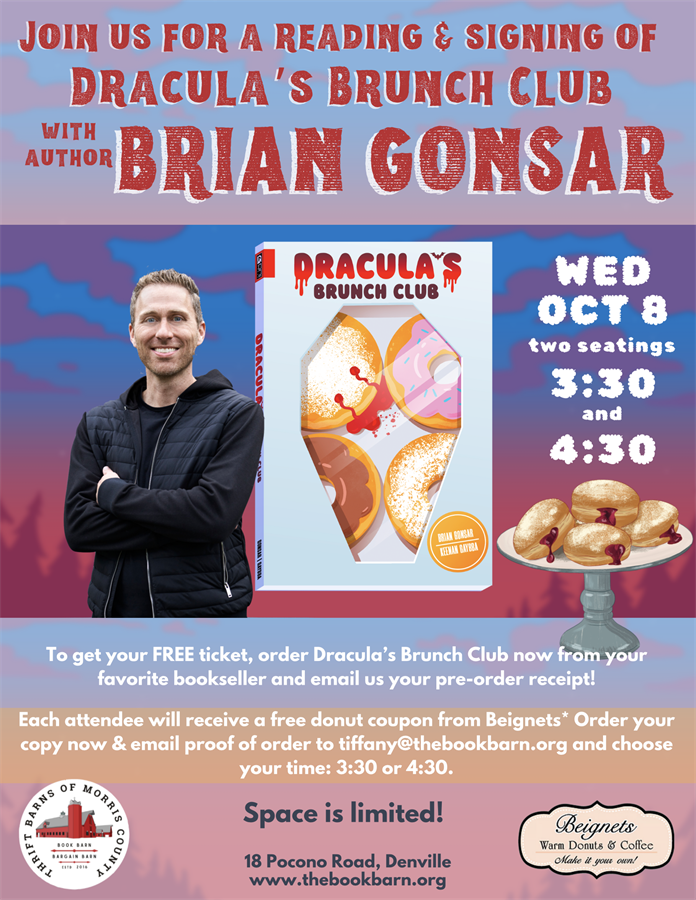 Brian Gonsar to Present Dracula’s Brunch Club at The Book Barn