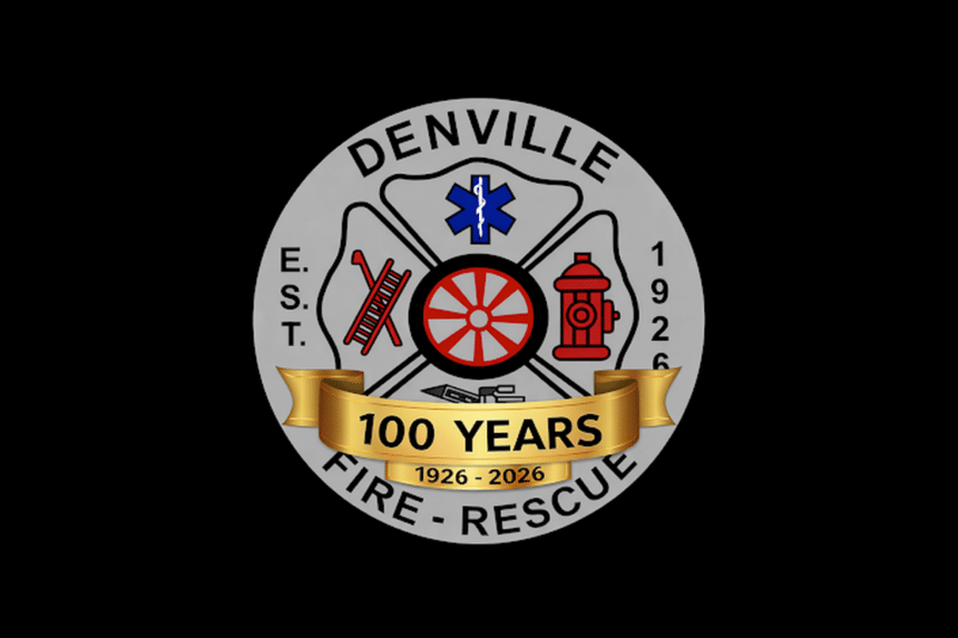 Denville Volunteer Fire Department 100 Years emblem, 1926 to 2026