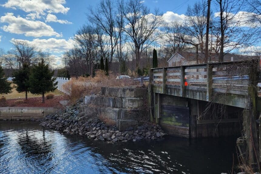 The Three Rivers Drive bridge over Weldon Brook in Jefferson Township, scheduled for replacement starting Aug. 3, 2026