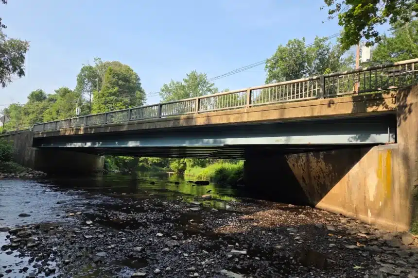 The Beach Street Bridge over the Rockaway River in Rockaway Borough, New Jersey.