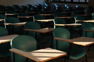 Empty classroom with desks, illustrating the Denville Board of Education 2026 guide